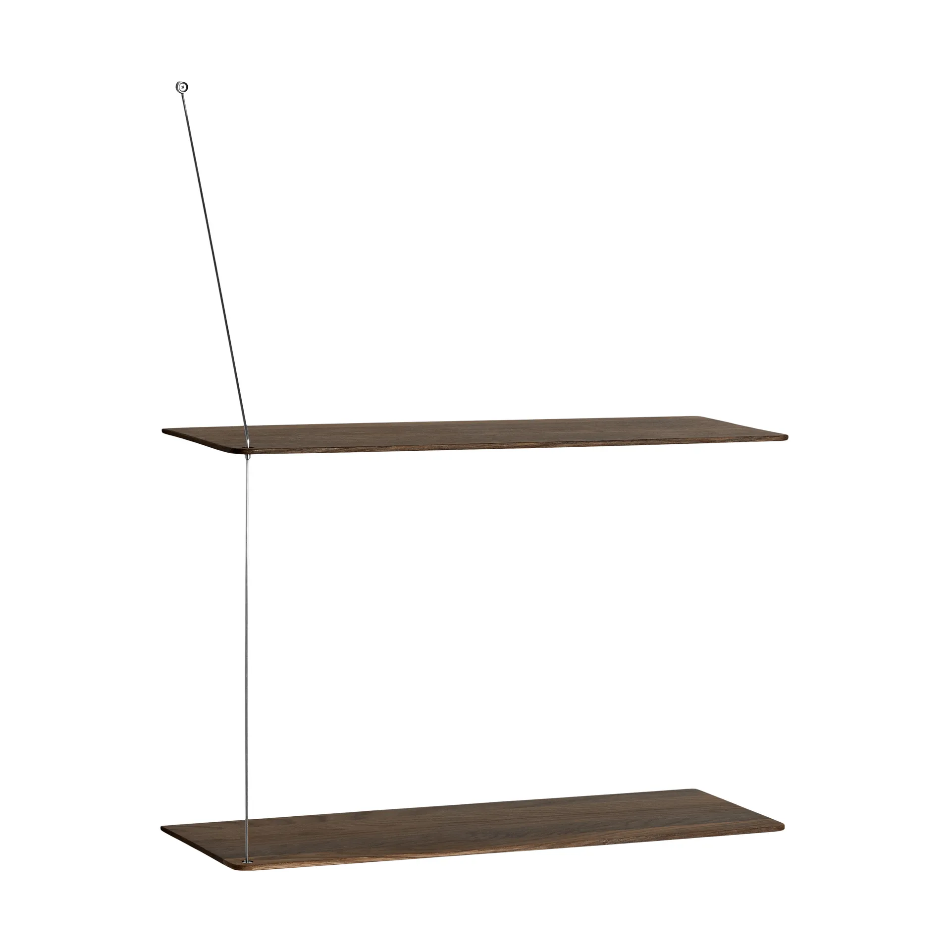 Scaffale Stedge, Rovere affumicato-acciaio spazzolato, 60 cm, 2 ripiani Woud