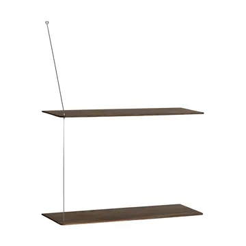 Scaffale Stedge - Rovere affumicato-acciaio spazzolato, 60 cm, 2 ripiani - Woud