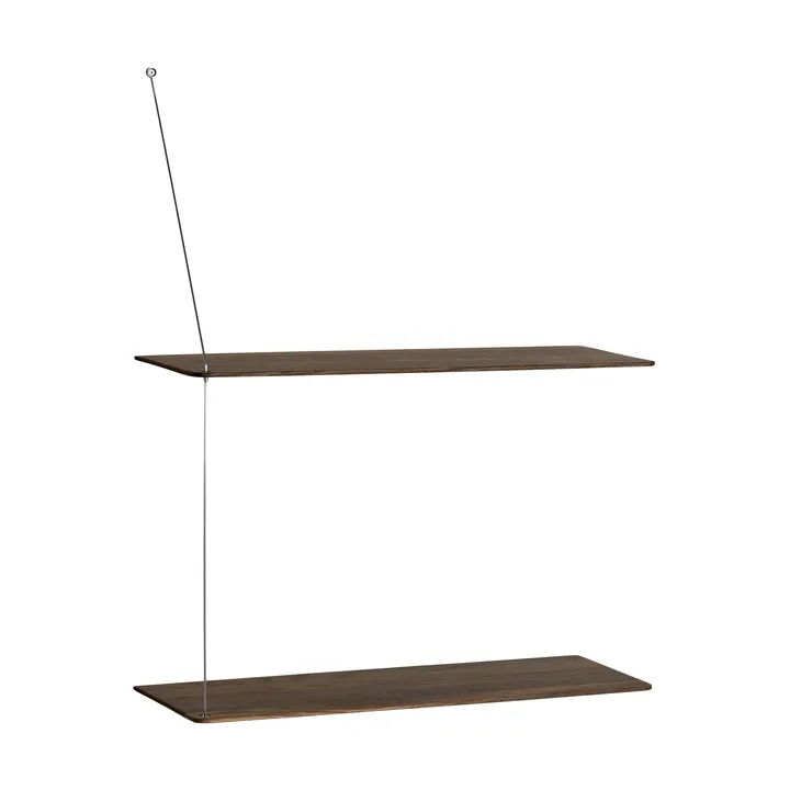 Scaffale Stedge - Rovere affumicato-acciaio spazzolato, 60 cm, 2 ripiani - Woud