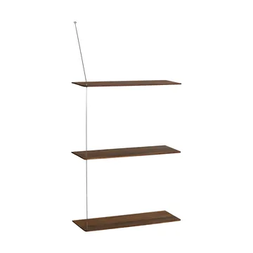 Scaffale Stedge - Rovere affumicato-acciaio spazzolato, 60 cm, 3 ripiani - Woud