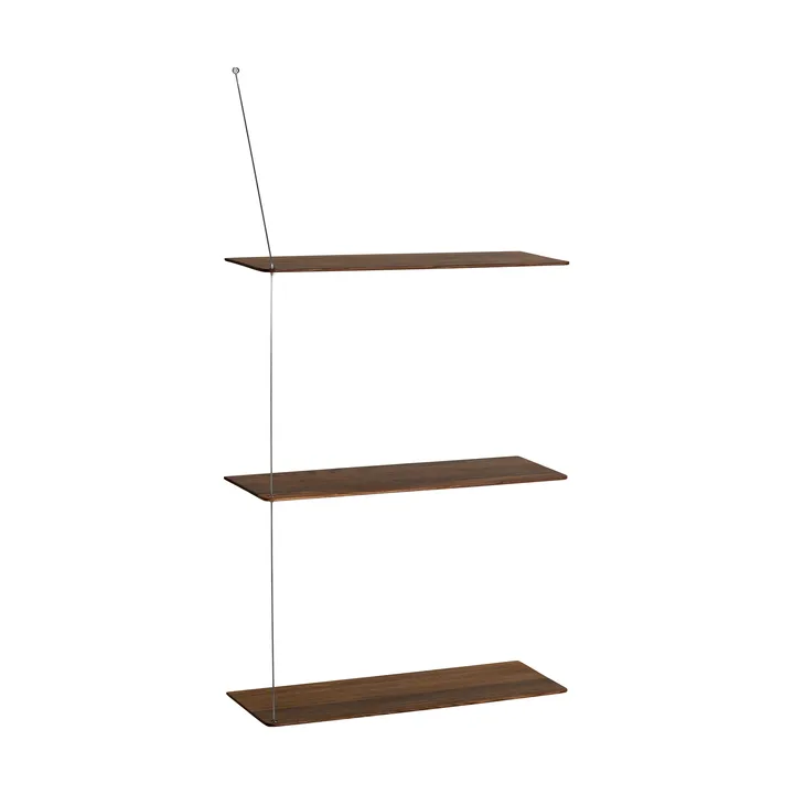 Scaffale Stedge - Rovere affumicato-acciaio spazzolato, 60 cm, 3 ripiani - Woud