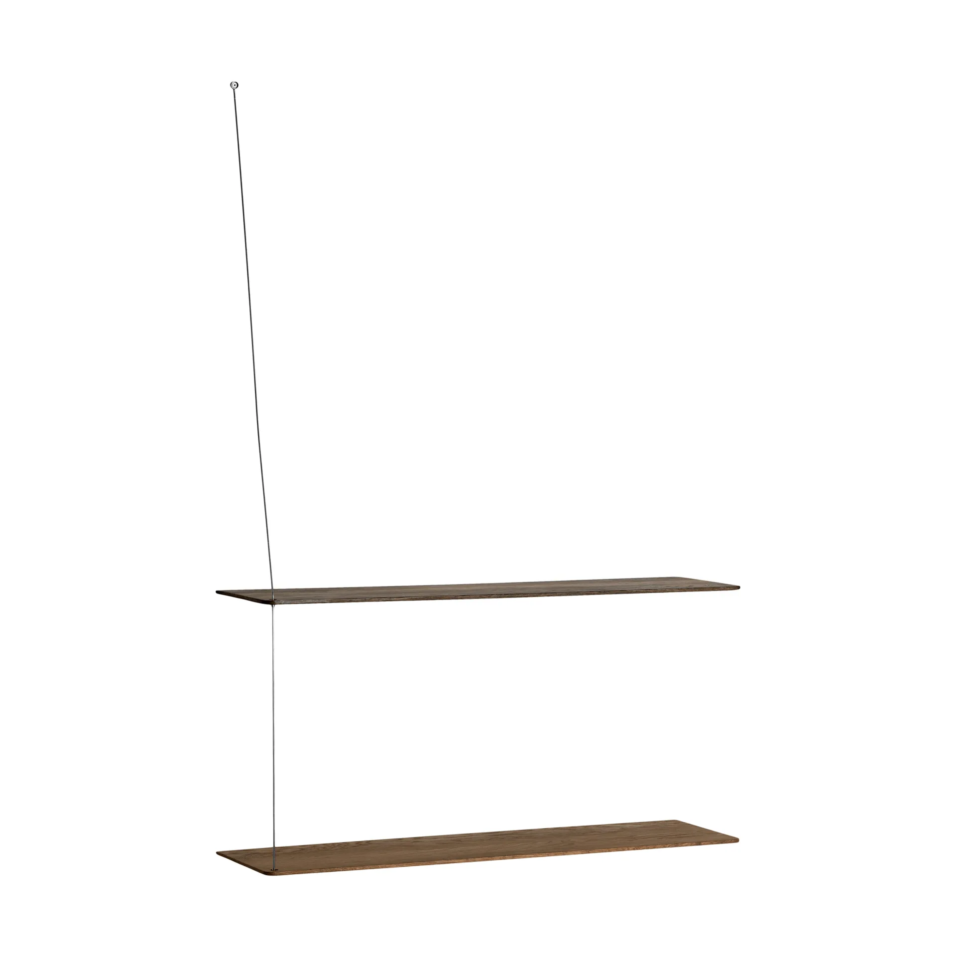 Scaffale Stedge, Rovere affumicato-acciaio spazzolato, 80 cm, 2 ripiani Woud