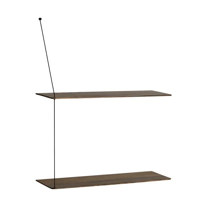 Scaffale Stedge - Rovere affumicato-nero, 2 ripiani, 60 cm - Woud