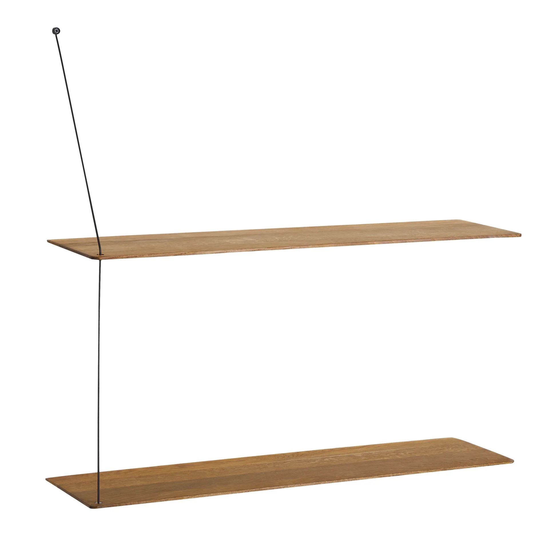 Scaffale Stedge, Rovere affumicato-nero, 80 cm, 2 ripiani Woud