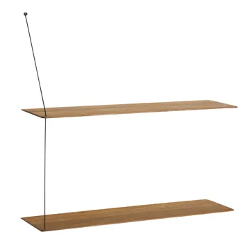 Scaffale Stedge - Rovere affumicato-nero, 80 cm, 2 ripiani - Woud