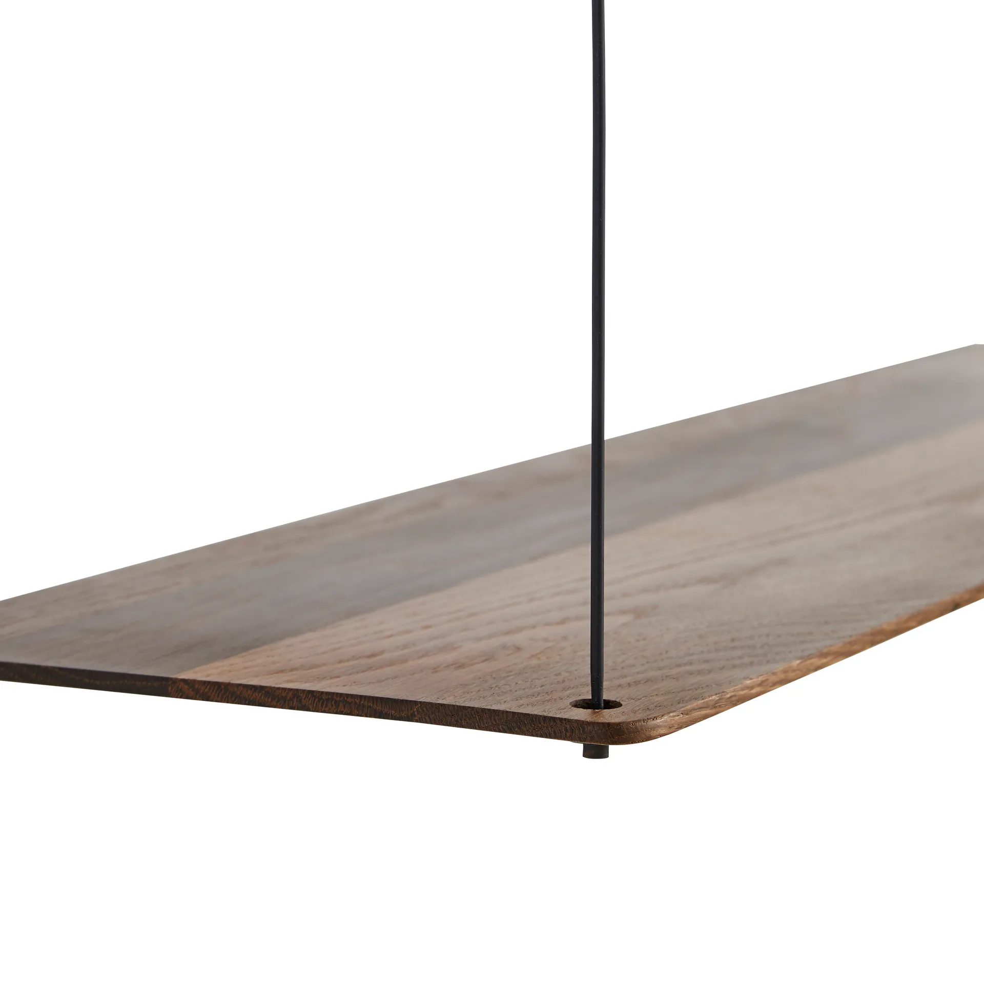 Scaffale Stedge, Rovere affumicato-nero, 80 cm, 2 ripiani Woud