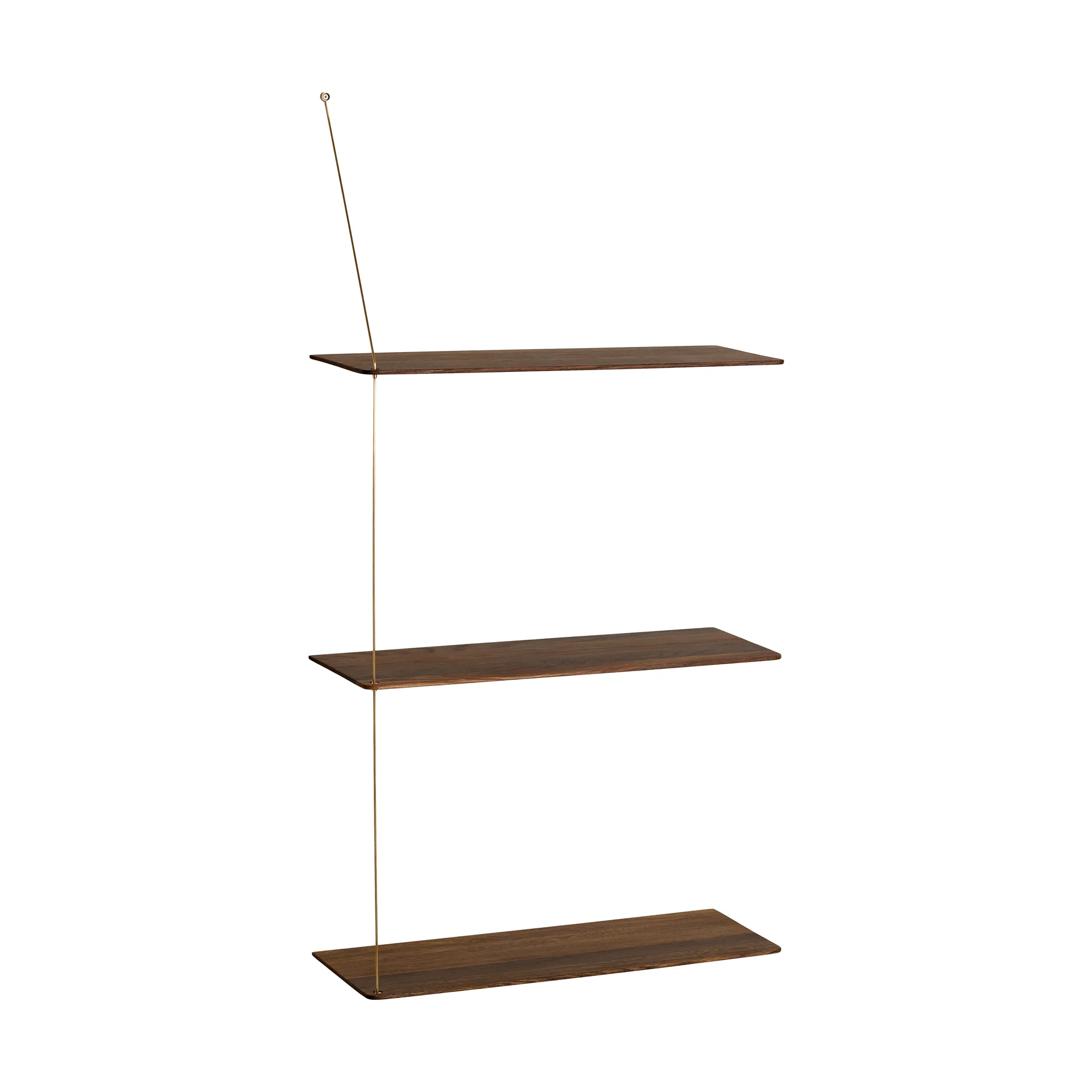 Scaffale Stedge, Rovere affumicato-ottone, 60 cm, 3 ripiani Woud