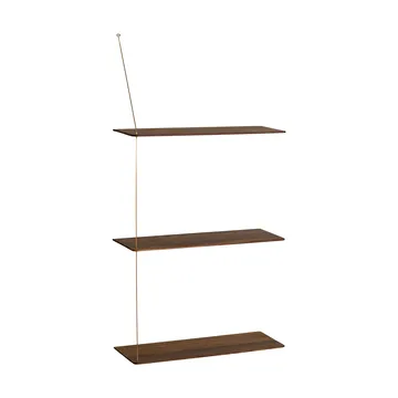 Scaffale Stedge - Rovere affumicato-ottone, 60 cm, 3 ripiani - Woud