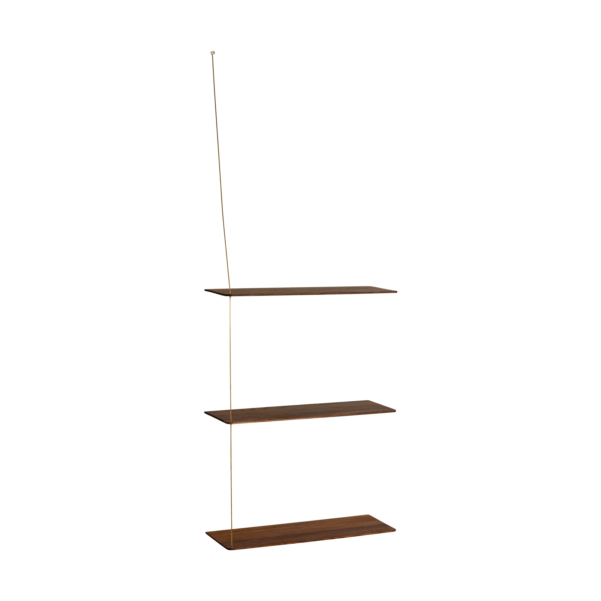 Scaffale Stedge, Rovere affumicato-ottone, 60 cm, 3 ripiani Woud