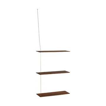 Scaffale Stedge - Rovere affumicato-ottone, 60 cm, 3 ripiani - Woud