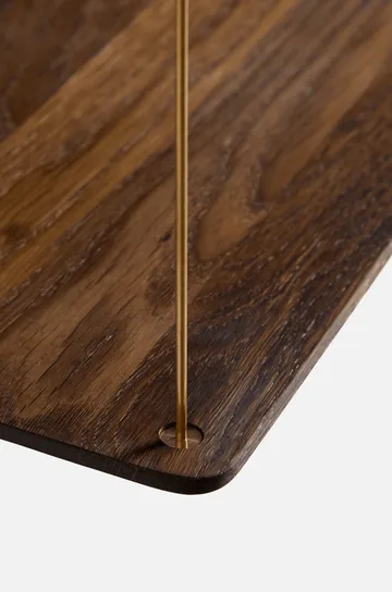 Scaffale Stedge - Rovere affumicato-ottone, 60 cm, 3 ripiani - Woud