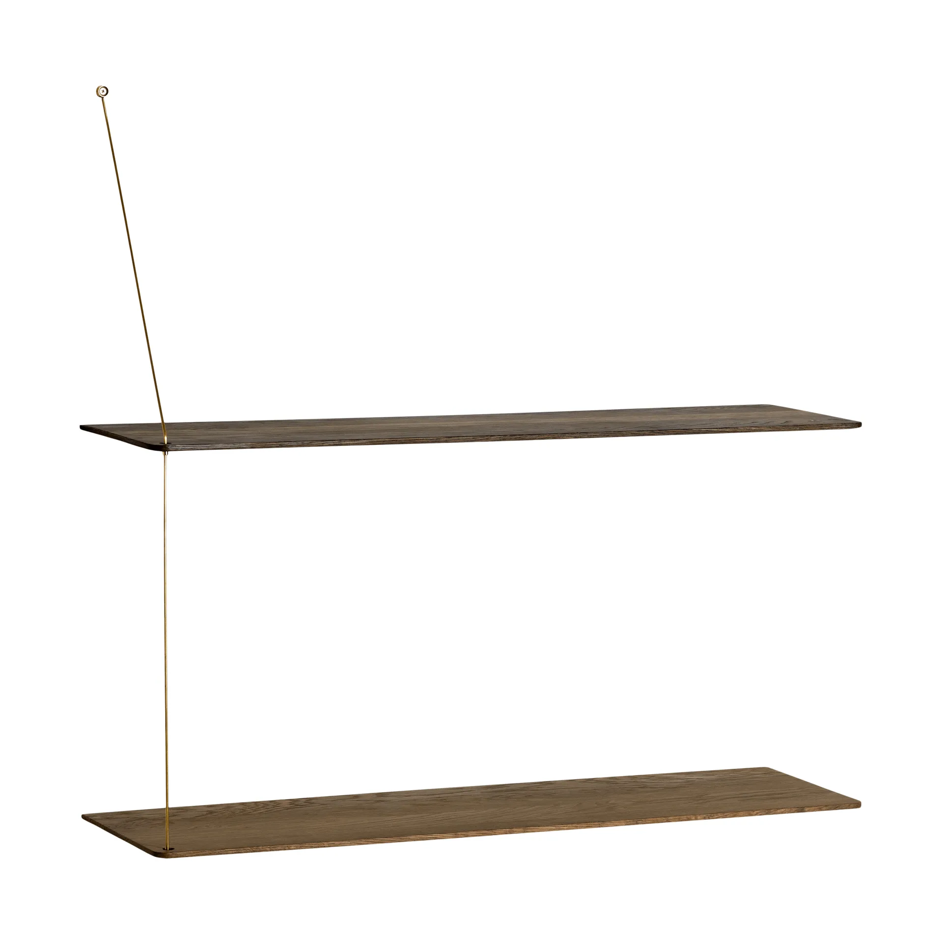 Scaffale Stedge, Rovere fumé-ottone, 80 cm, 2 ripiani Woud