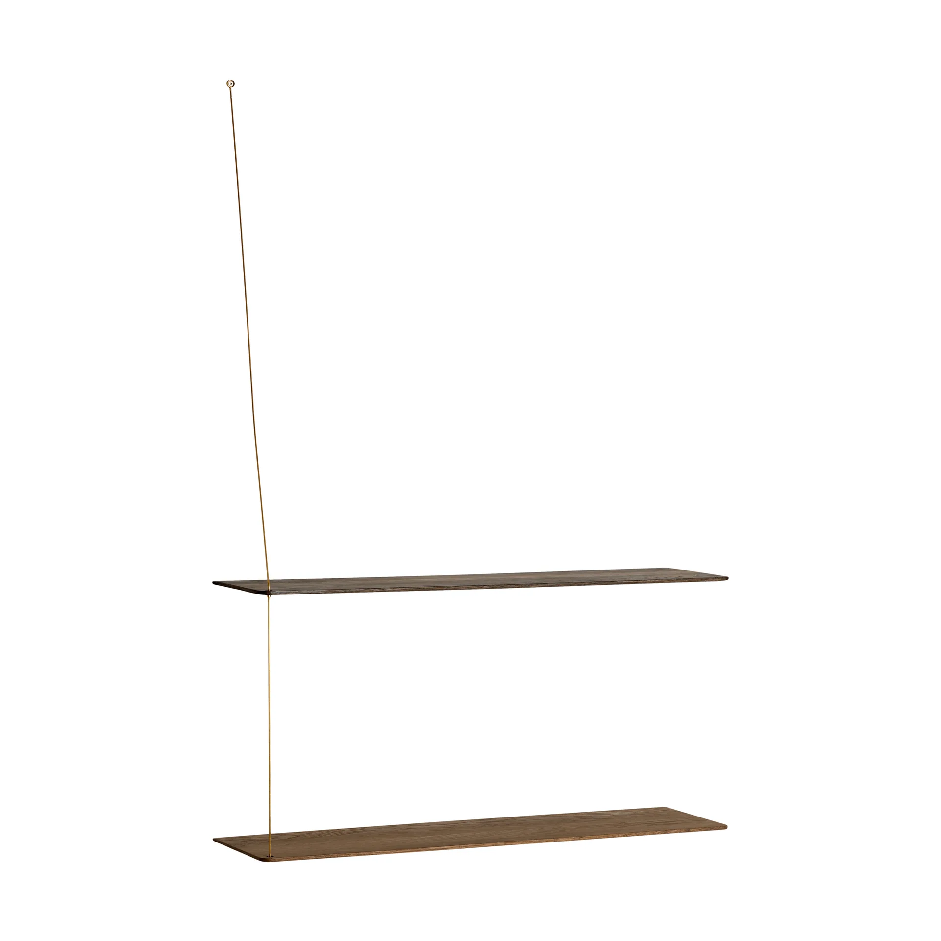 Scaffale Stedge, Rovere fumé-ottone, 80 cm, 2 ripiani Woud