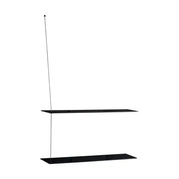 Scaffale Stedge - Rovere nero, 80 cm, 2 ripiani - Woud