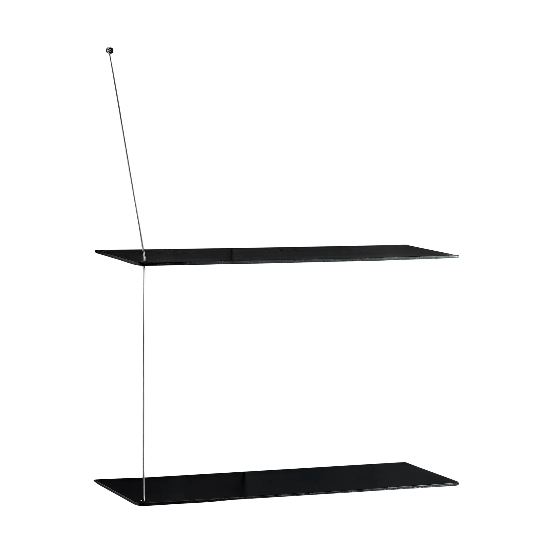Scaffale Stedge, Rovere nero-acciaio spazzolato, 60 cm, 2 ripiani Woud