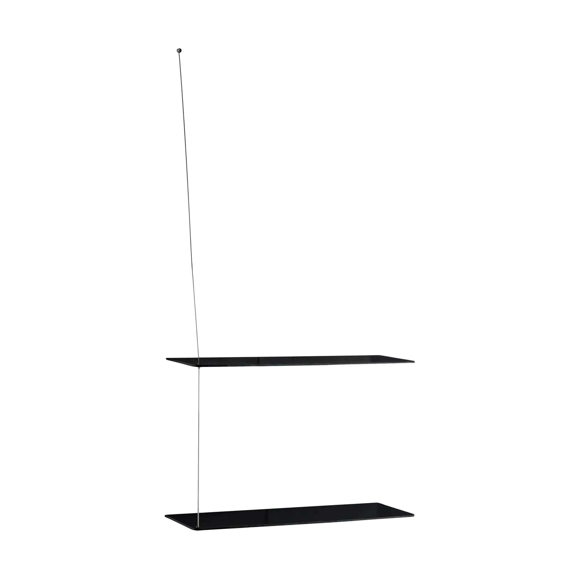 Scaffale Stedge, Rovere nero-acciaio spazzolato, 60 cm, 2 ripiani Woud