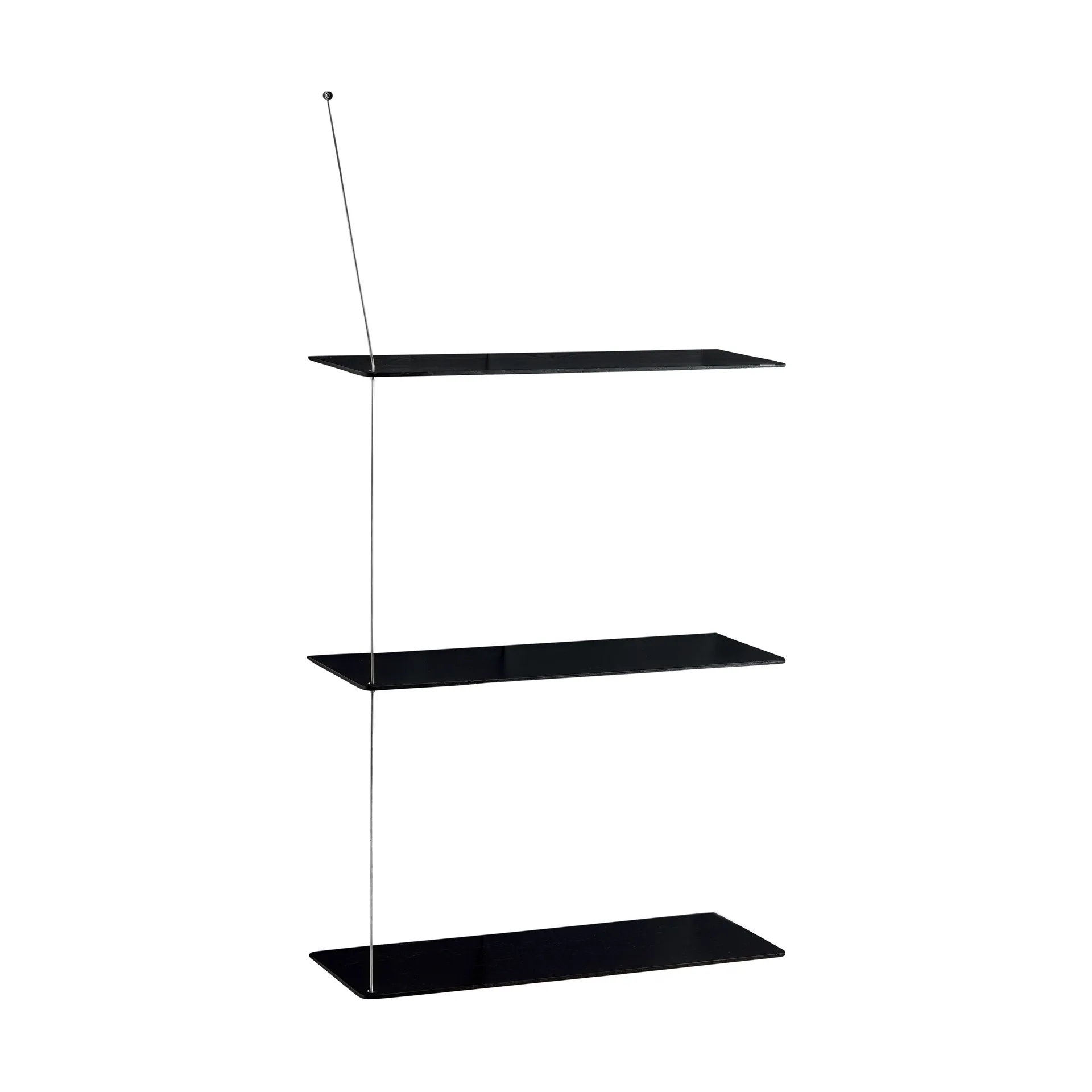 Scaffale Stedge, Rovere nero-acciaio spazzolato, 60 cm, 3 ripiani Woud