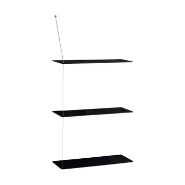 Scaffale Stedge - Rovere nero-acciaio spazzolato, 60 cm, 3 ripiani - Woud