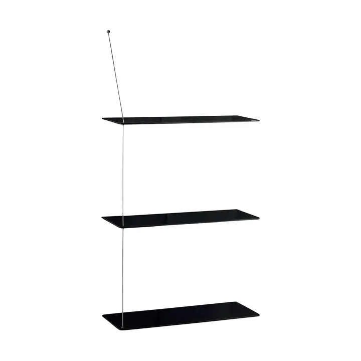Scaffale Stedge - Rovere nero-acciaio spazzolato, 60 cm, 3 ripiani - Woud