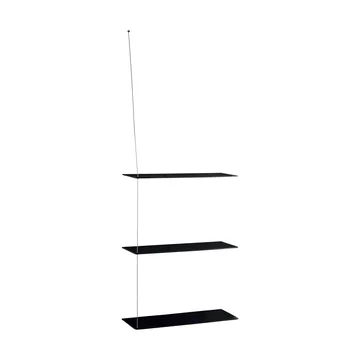 Scaffale Stedge - Rovere nero-acciaio spazzolato, 60 cm, 3 ripiani - Woud
