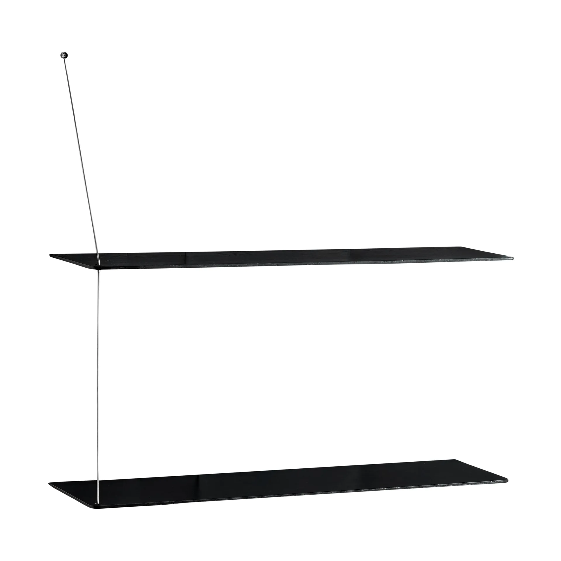 Scaffale Stedge, Rovere nero-acciaio spazzolato, 80 cm, 2 ripiani Woud