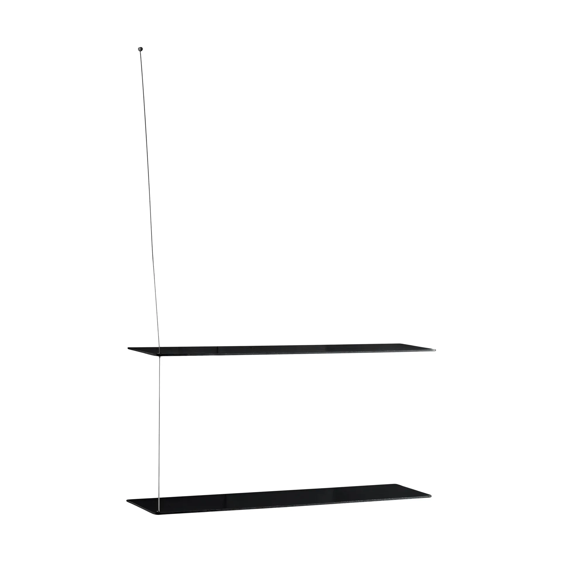 Scaffale Stedge, Rovere nero-acciaio spazzolato, 80 cm, 2 ripiani Woud