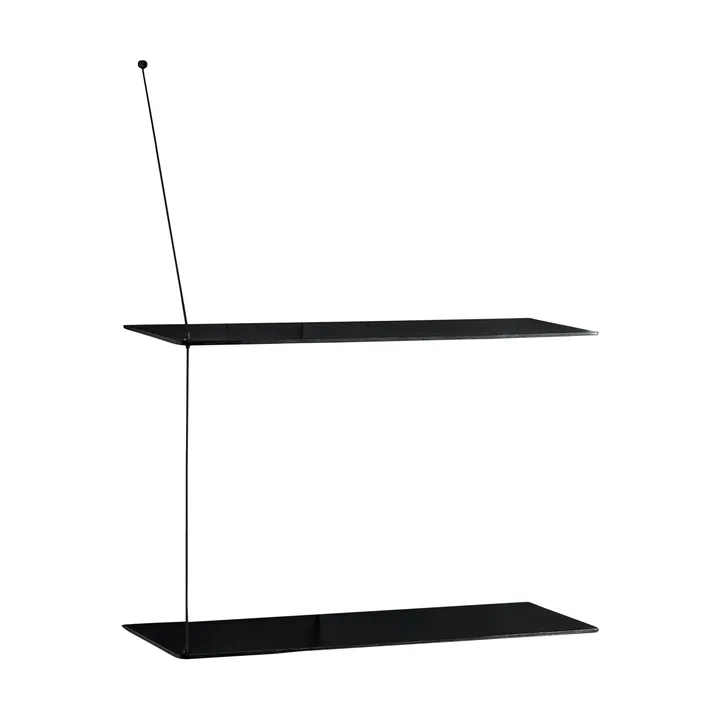 Scaffale Stedge - Rovere nero-nero, 2 ripiani, 60 cm - Woud