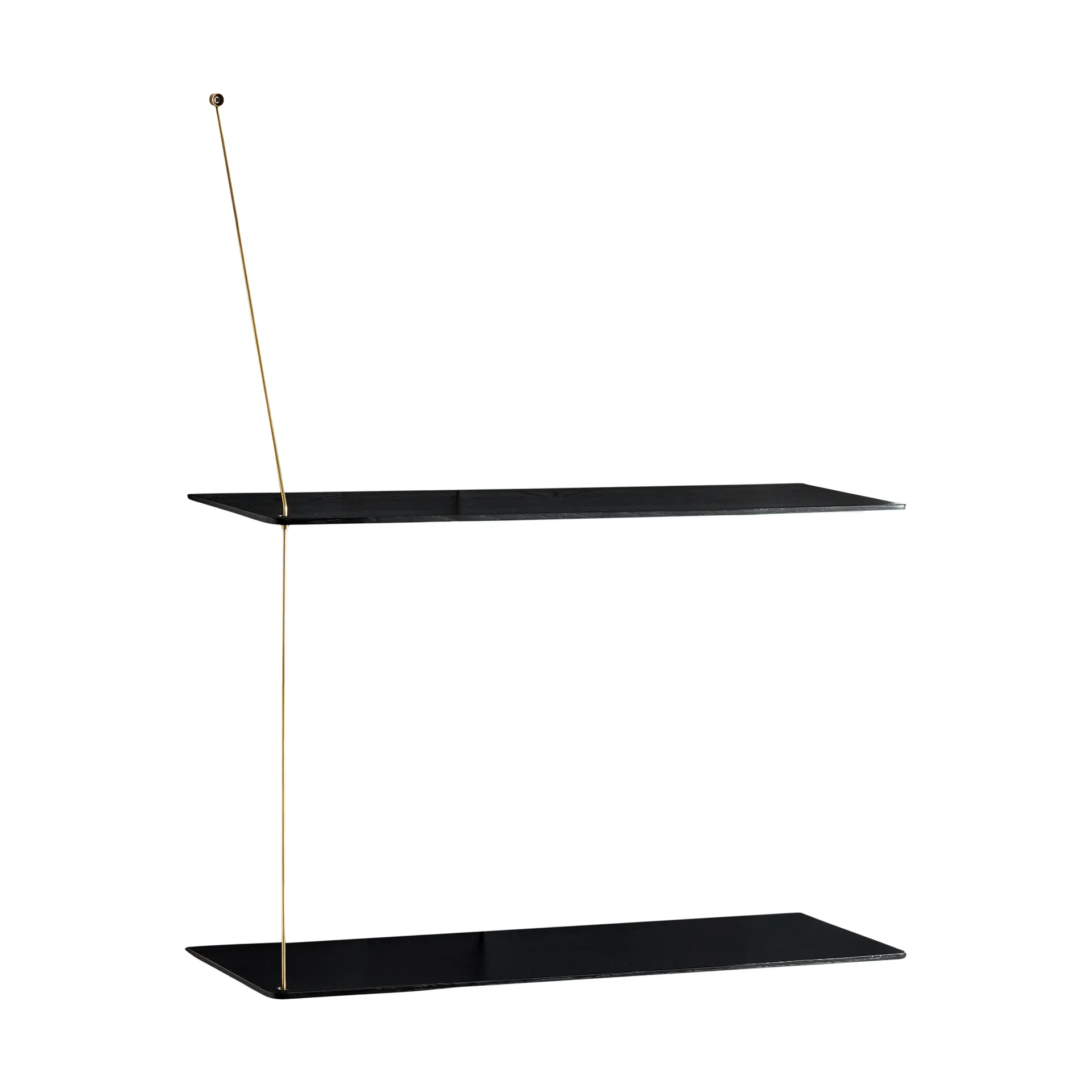 Scaffale Stedge, Rovere nero-ottone, 60 cm, 2 ripiani Woud
