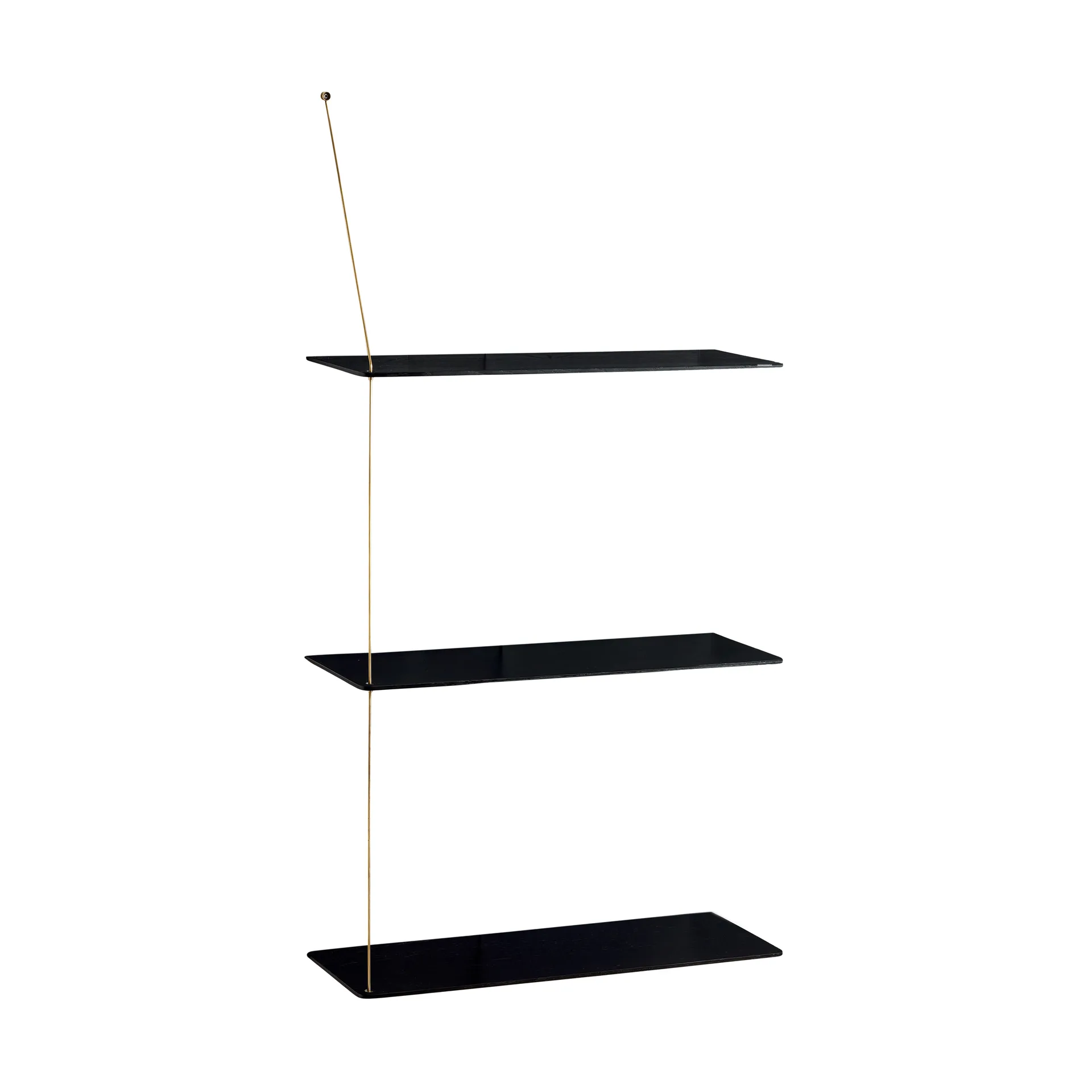 Scaffale Stedge, Rovere nero-ottone, 60 cm, 3 ripiani Woud