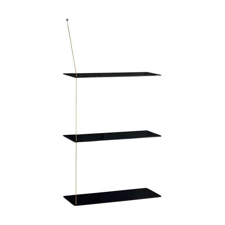 Scaffale Stedge - Rovere nero-ottone, 60 cm, 3 ripiani - Woud