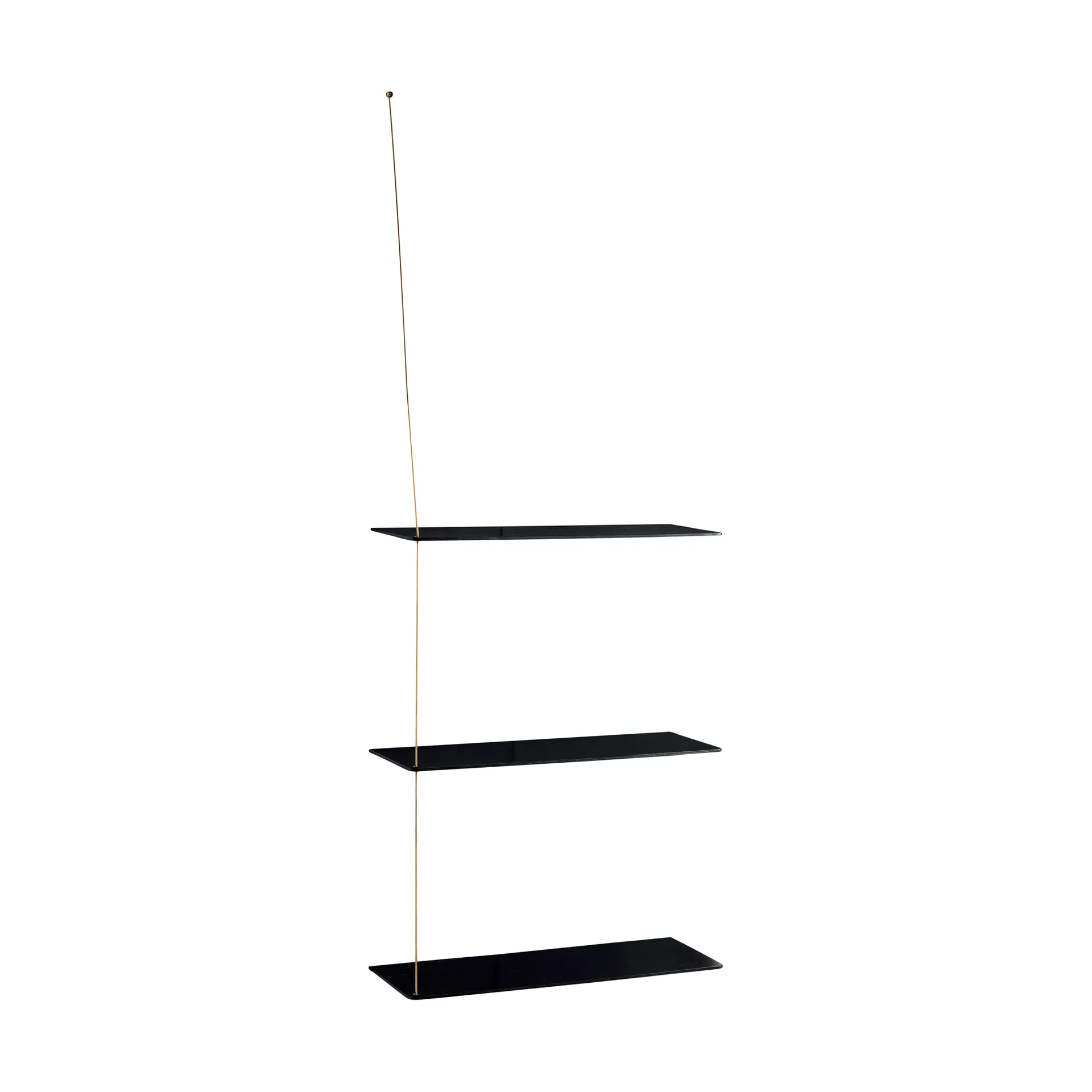 Scaffale Stedge, Rovere nero-ottone, 60 cm, 3 ripiani Woud