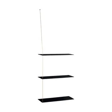 Scaffale Stedge - Rovere nero-ottone, 60 cm, 3 ripiani - Woud