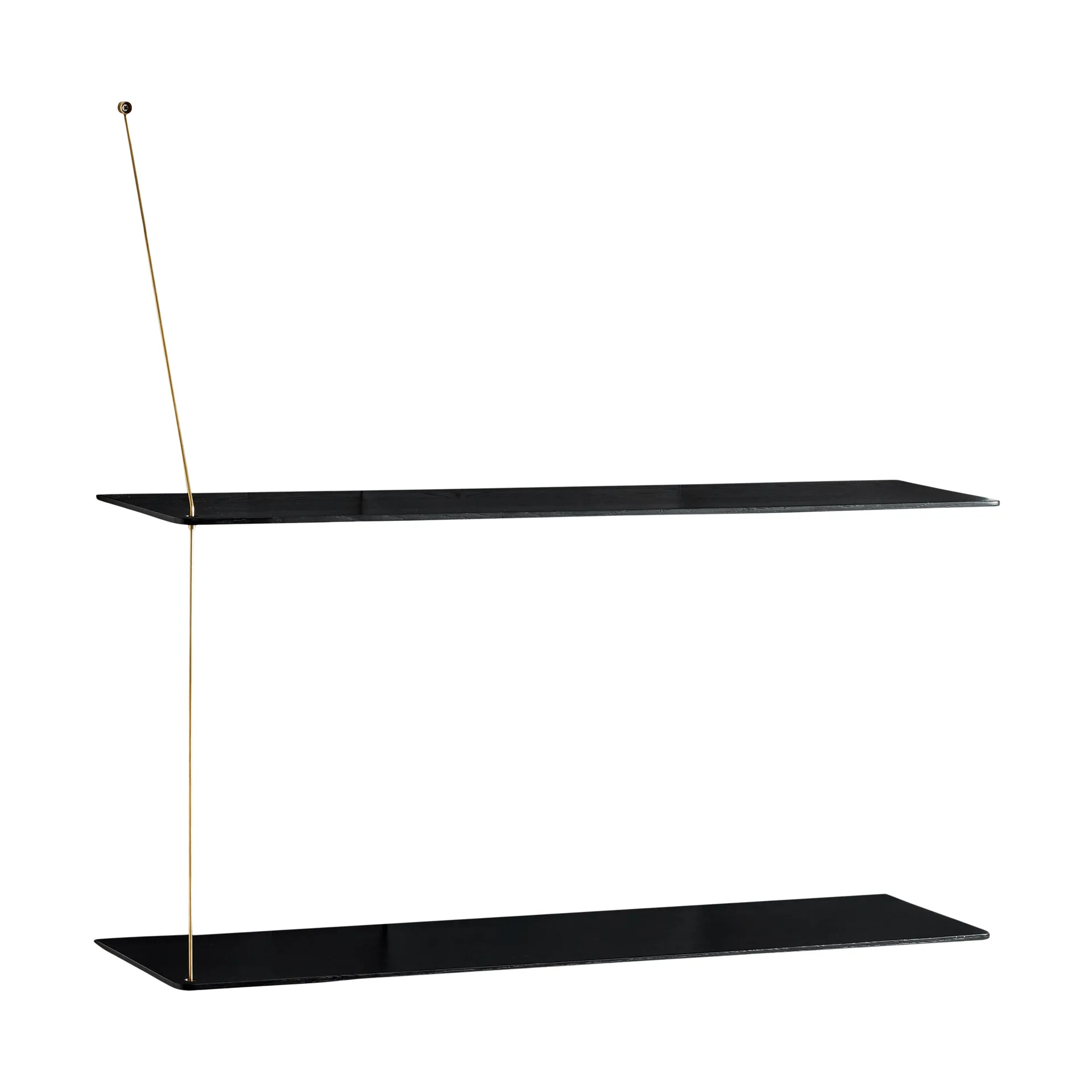 Scaffale Stedge, Rovere nero-ottone, 80 cm, 2 ripiani Woud