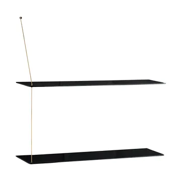 Scaffale Stedge - Rovere nero-ottone, 80 cm, 2 ripiani - Woud