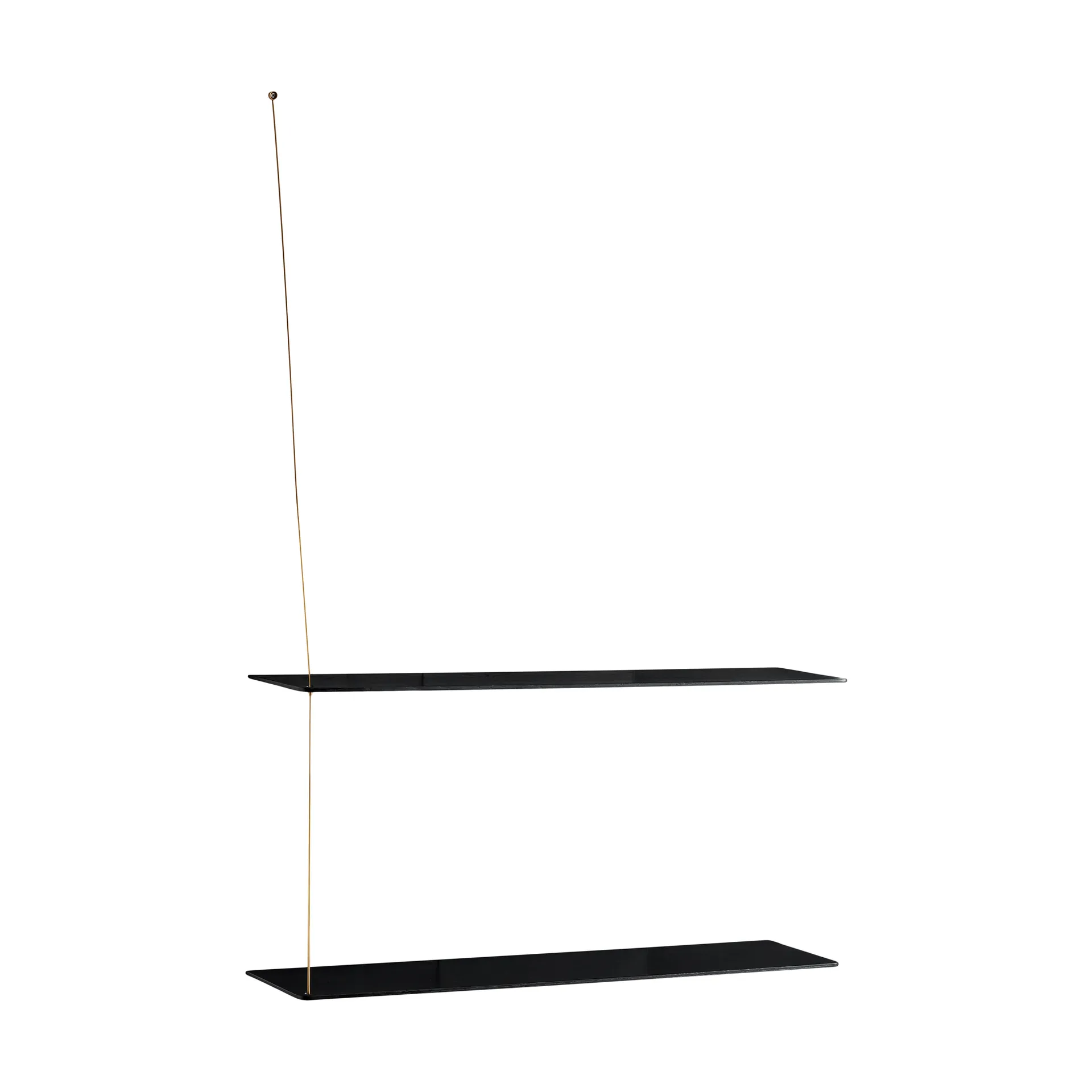 Scaffale Stedge, Rovere nero-ottone, 80 cm, 2 ripiani Woud