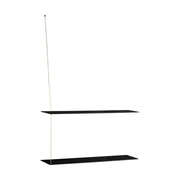 Scaffale Stedge - Rovere nero-ottone, 80 cm, 2 ripiani - Woud