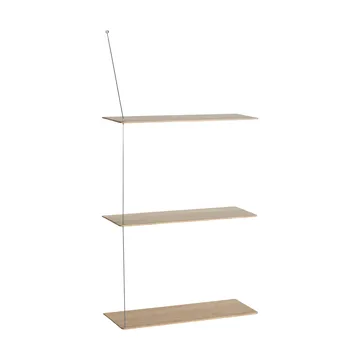 Scaffale Stedge - Rovere sbiancato-acciaio spazzolato, 60 cm, 3 ripiani - Woud