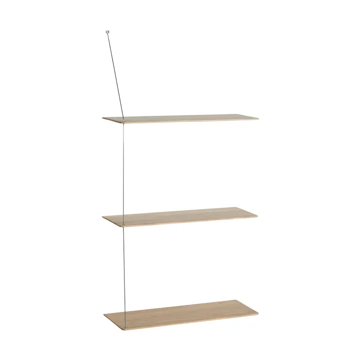 Scaffale Stedge - Rovere sbiancato-acciaio spazzolato, 60 cm, 3 ripiani - Woud