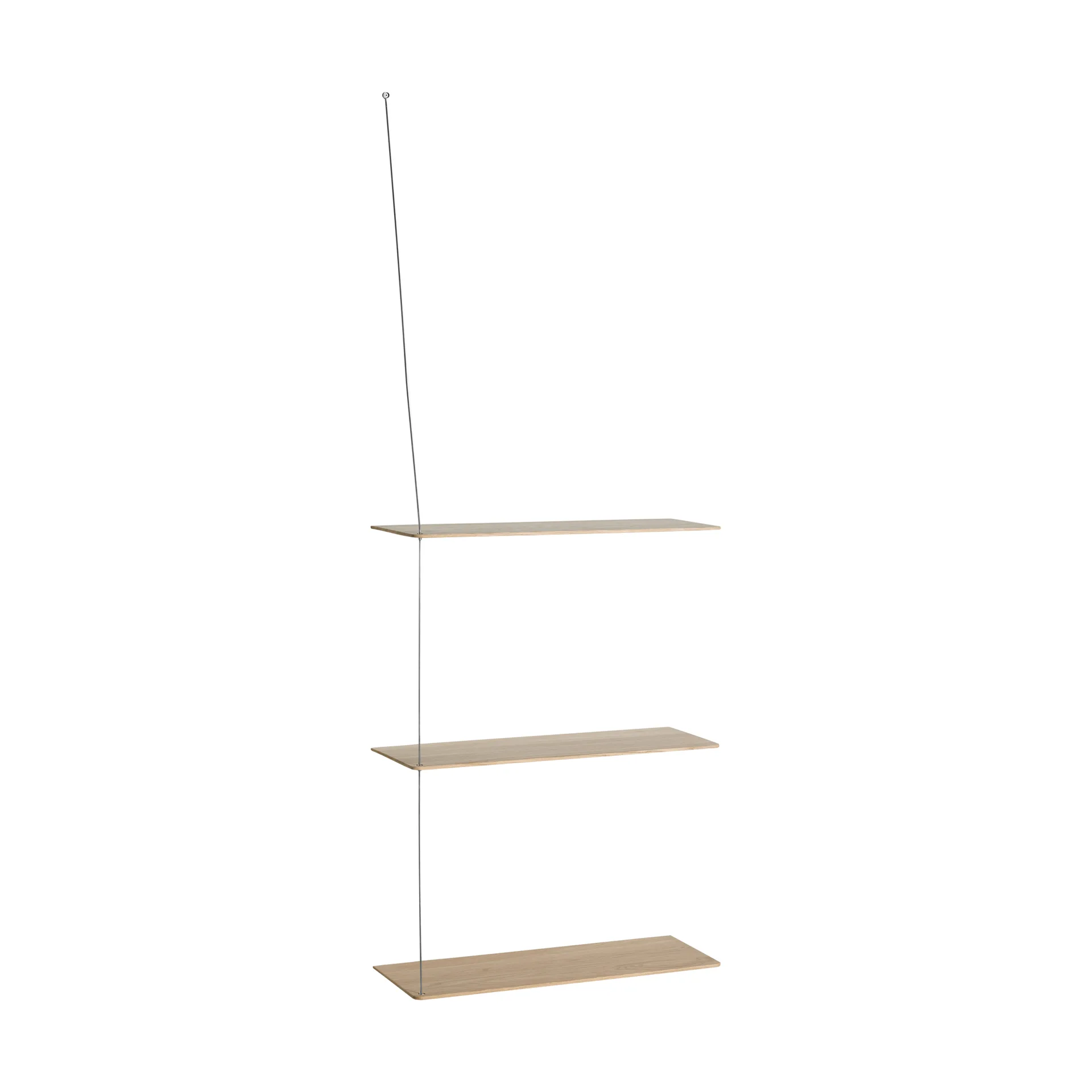 Scaffale Stedge, Rovere sbiancato-acciaio spazzolato, 60 cm, 3 ripiani Woud