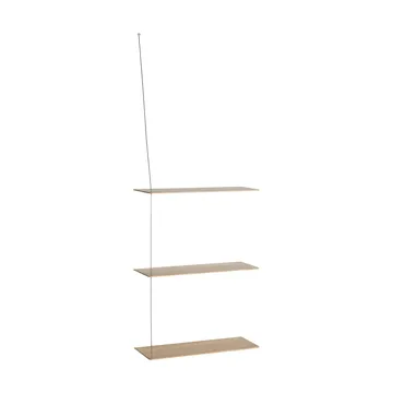 Scaffale Stedge - Rovere sbiancato-acciaio spazzolato, 60 cm, 3 ripiani - Woud
