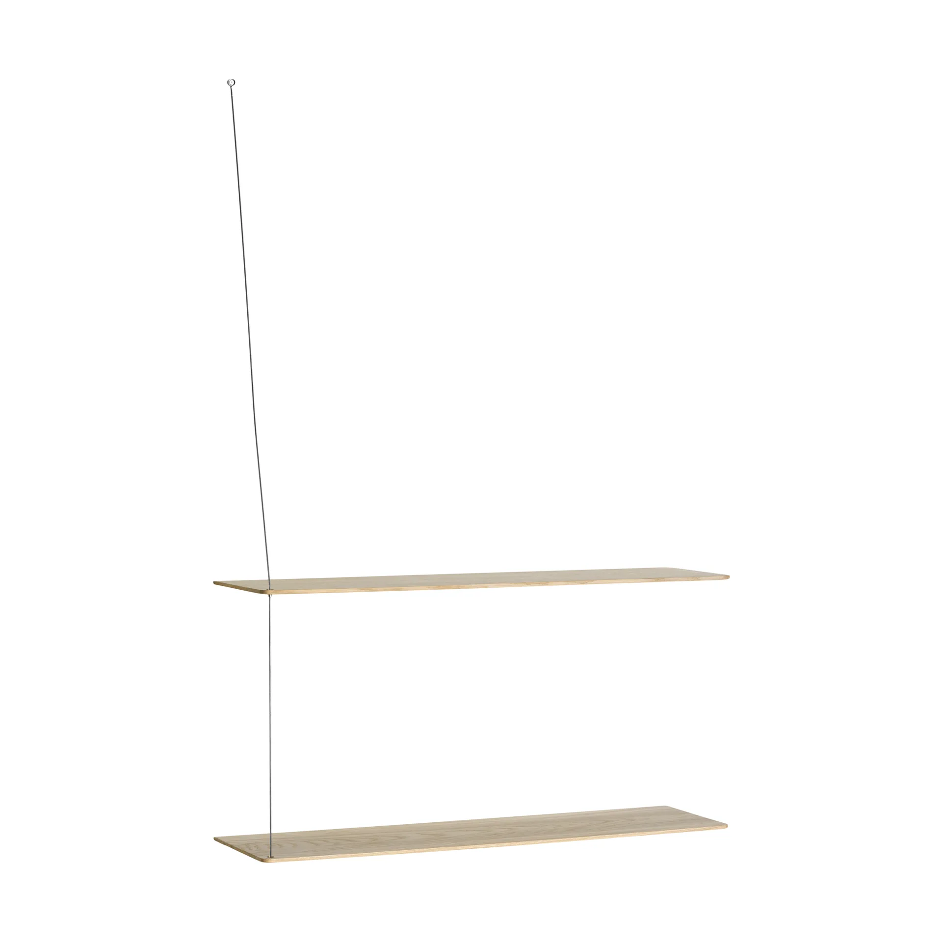Scaffale Stedge, Rovere sbiancato-acciaio spazzolato, 80 cm, 2 ripiani Woud