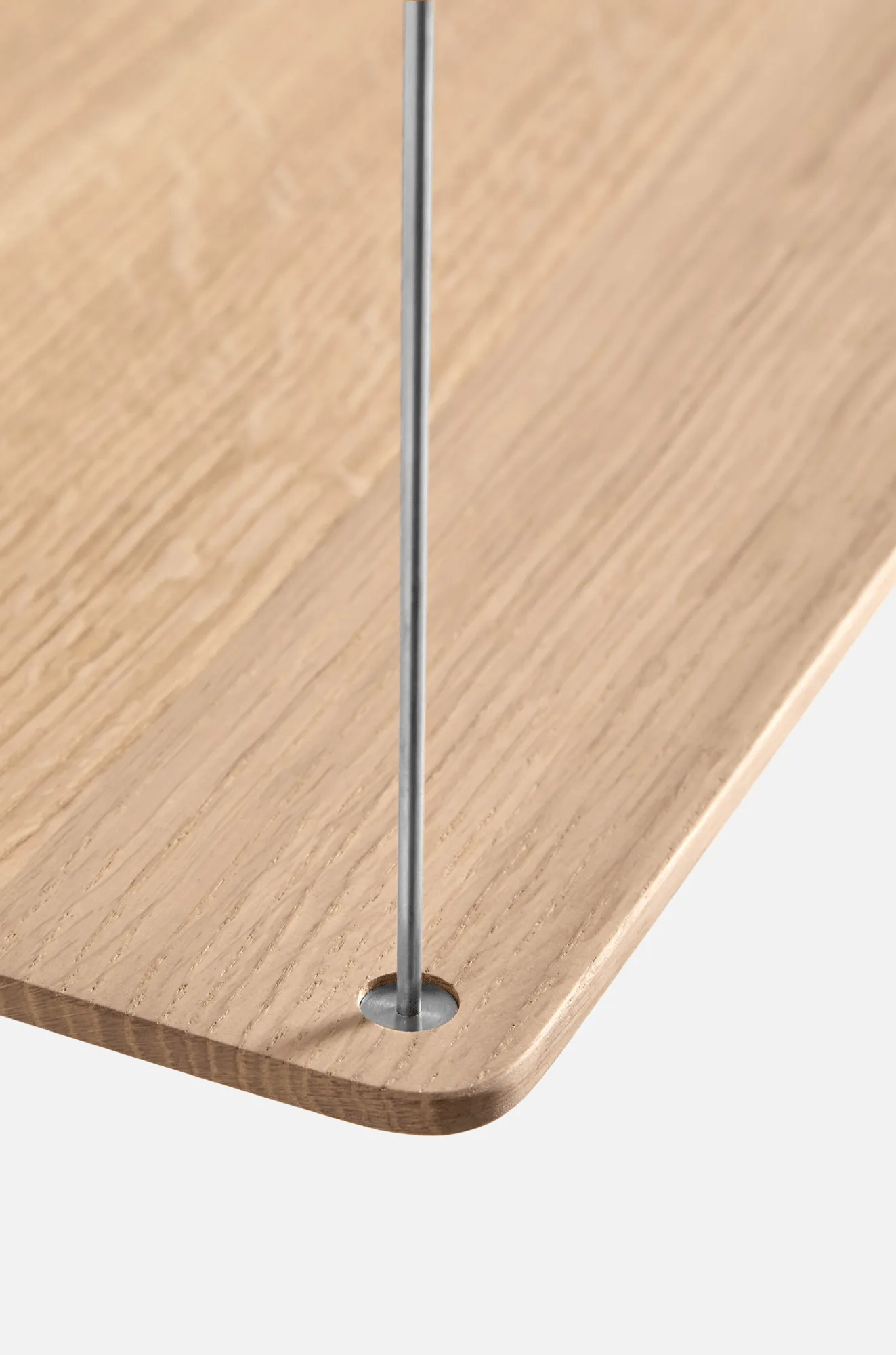 Scaffale Stedge, Rovere sbiancato-acciaio spazzolato, 80 cm, 2 ripiani Woud