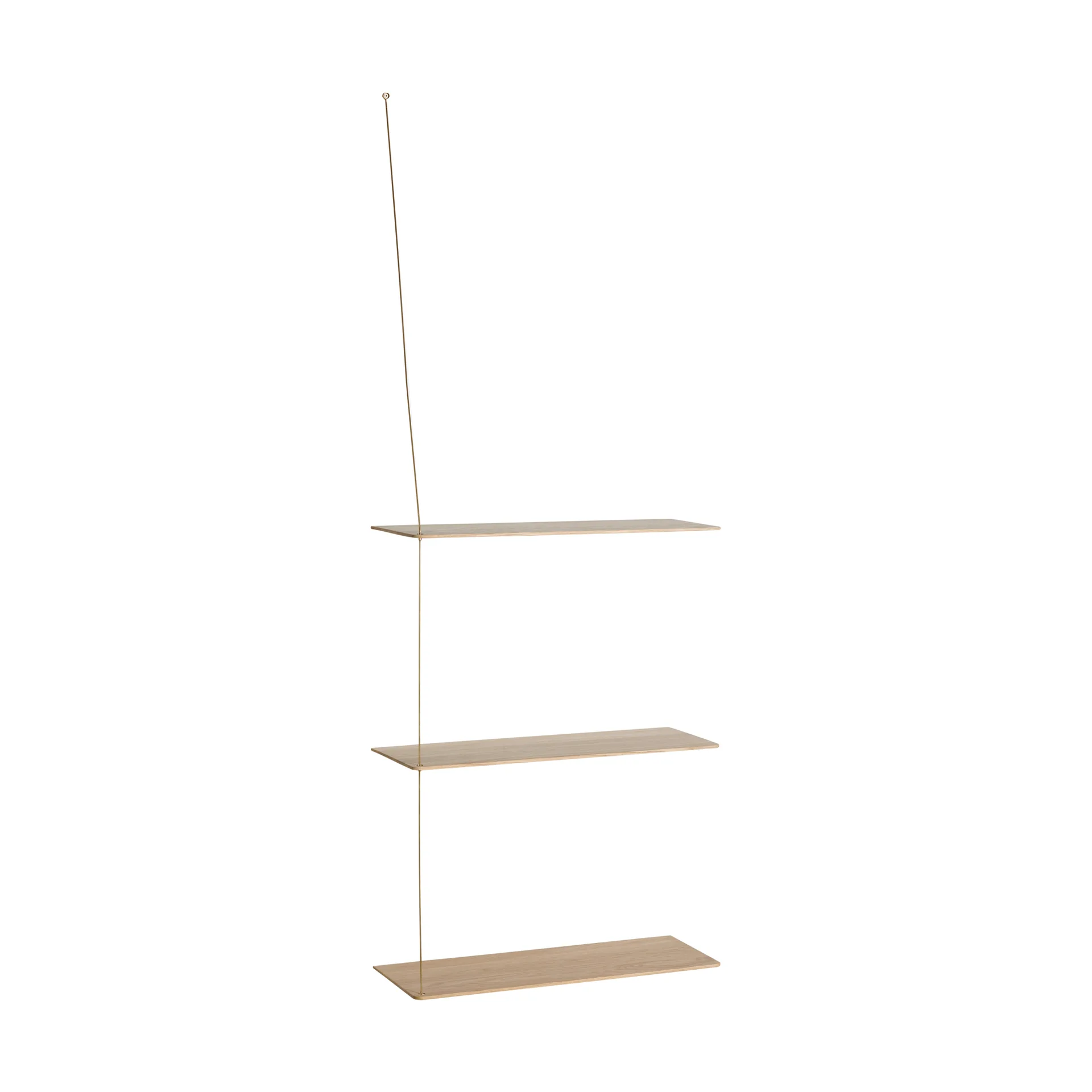 Scaffale Stedge, Rovere sbiancato-ottone, 60 cm, 3 ripiani Woud