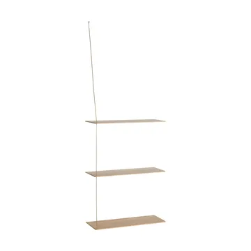 Scaffale Stedge - Rovere sbiancato-ottone, 60 cm, 3 ripiani - Woud
