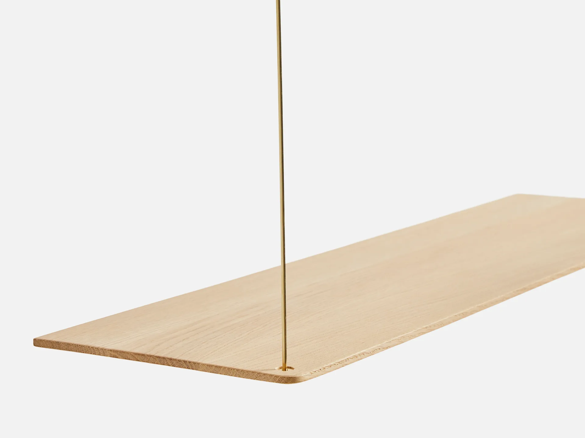 Scaffale Stedge, Rovere sbiancato-ottone, 80 cm, 2 ripiani Woud
