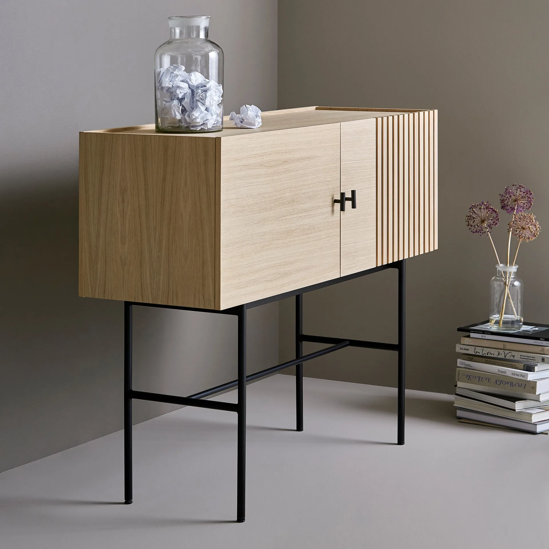 Tavolino Array 120 cm, rovere tinto bianco Woud