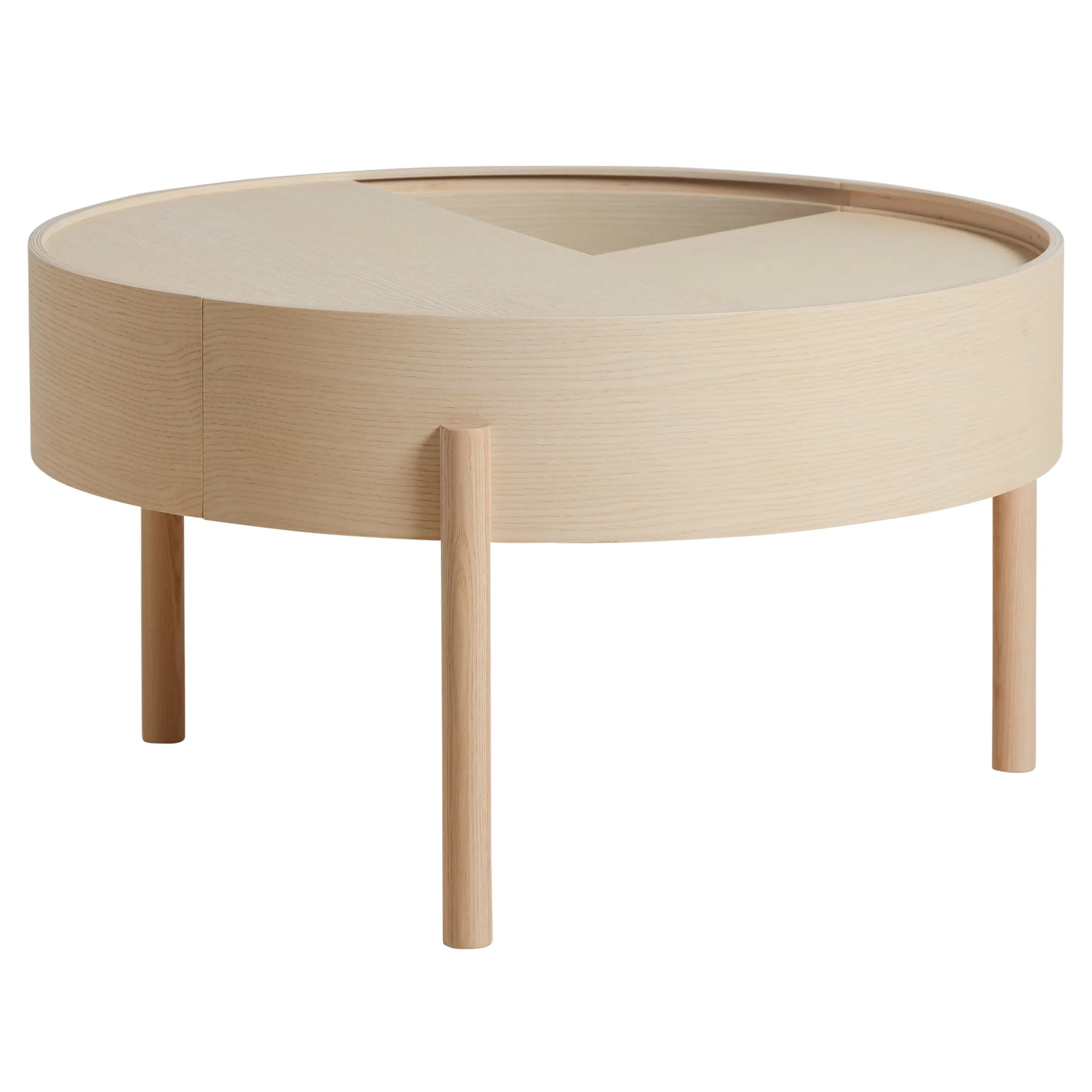 Tavolino da caffè Arc Ø 66 cm, Bianco - frassino pigmentato Woud