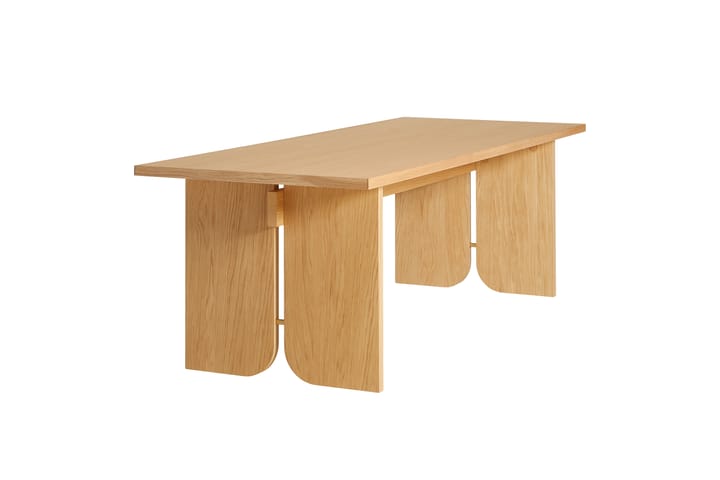 Tavolo da pranzo Kimono 240x90 cm, Rovere laccato pigmentato bianco Woud