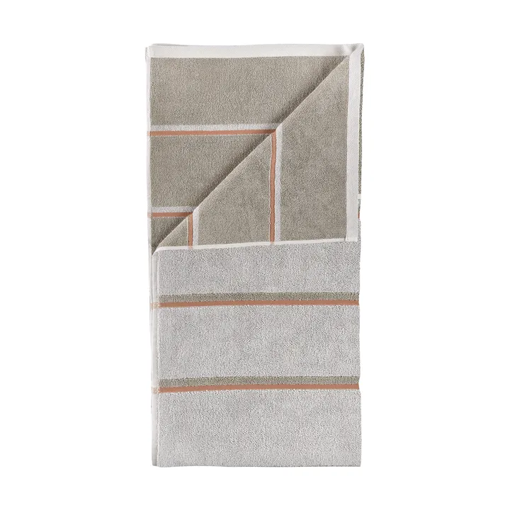 Asciugamano sauna - Soft grey-eucalyptus-terracotta, 50x100 cm - Zone Denmark