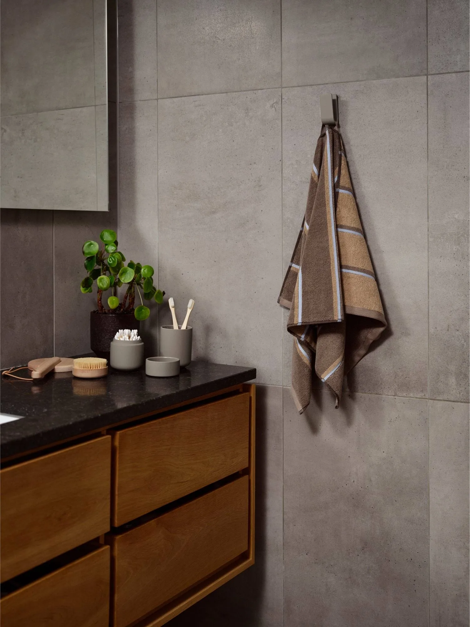 Asciugamano sauna, Taupe-camel-sky blue, 50x100 cm Zone Denmark